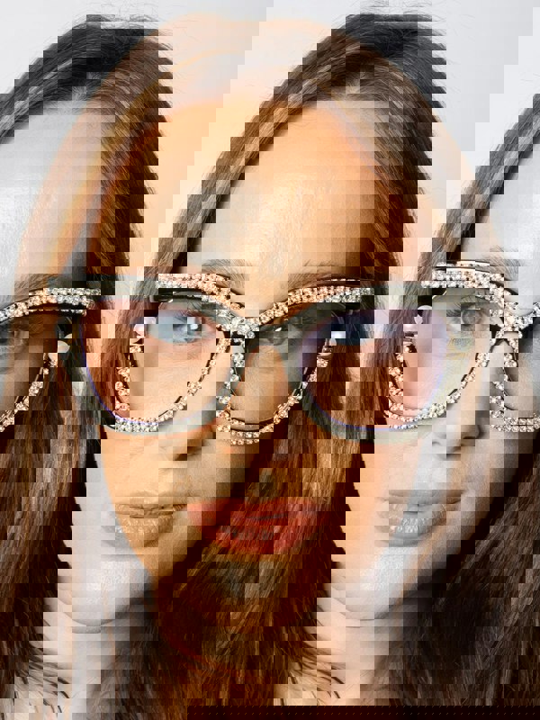 SVNX Festival Diamante with Pearls Cateye Glasses