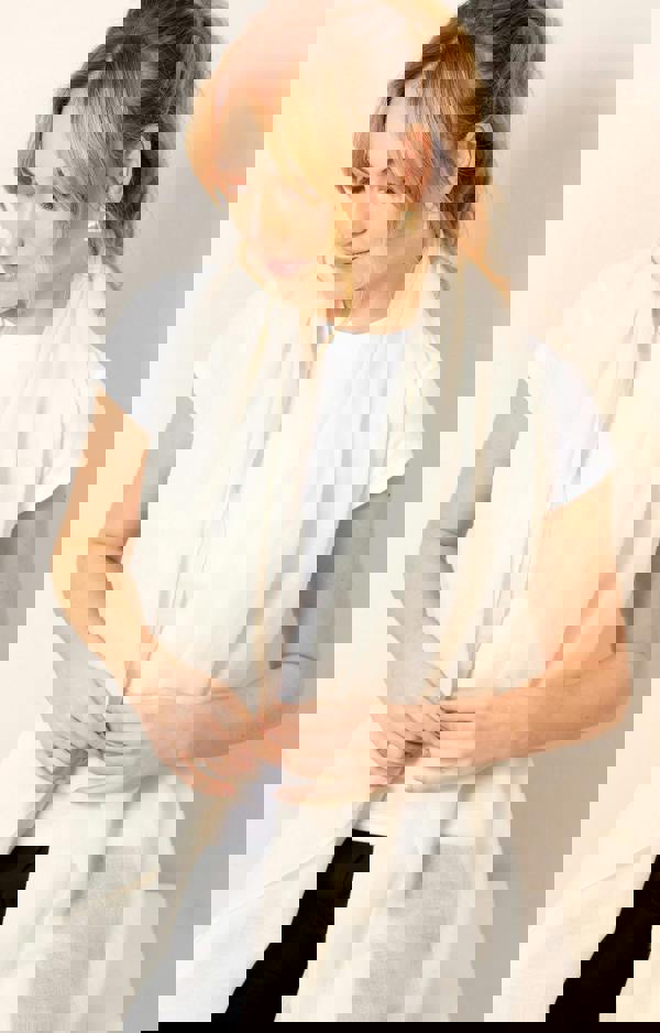 Alie Street London Aurielle Silk Wool Scarf - Cream