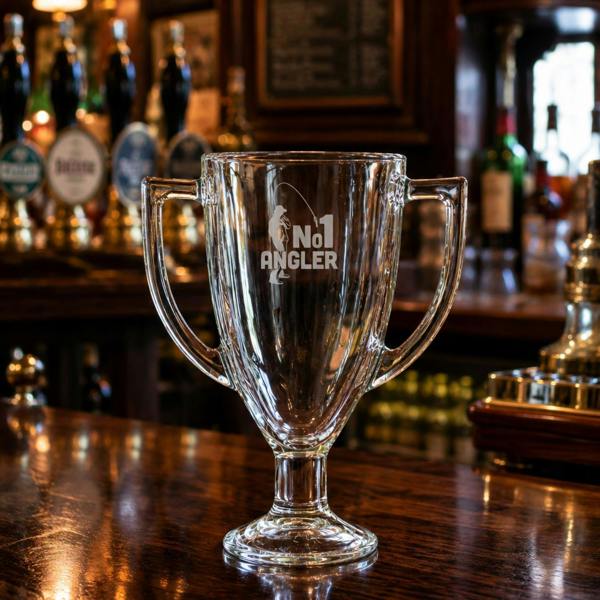Top 3 No 1 Angler Fishing Trophy Pint Glass Clear