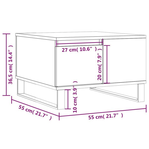 Berkfield Coffee Table Smoked Oak 55x55x36.5 cm Engineered Wood