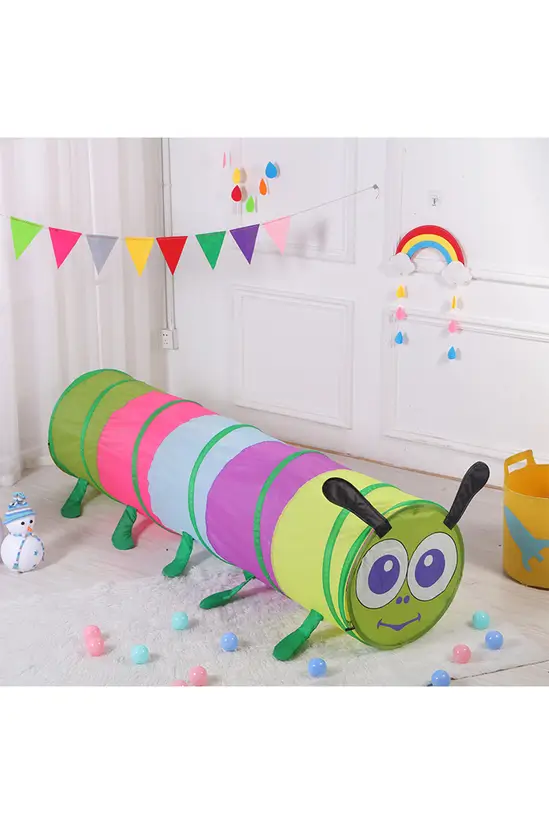 Living and Home 6FT Caterpillar Crawl Play Tunnel Pop-up for Kids Multicoloured