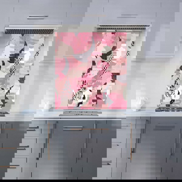 Warren Reed - Designer Abstract Pink Moon Pattern Kitchen Splashback