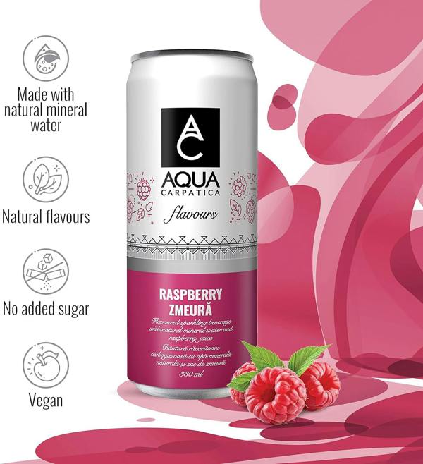Aqua Carpatica Raspberry Flavoured Sparkling Water 6x330ml