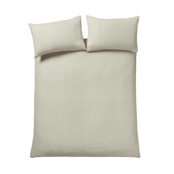 Catherine Lansfield Stripe Seersucker Duvet Cover Set Natural