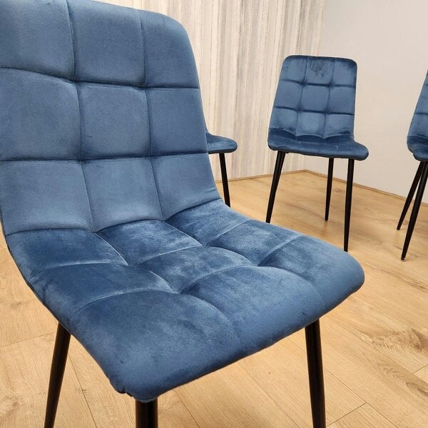 Kosy Koala Dining Chairs Set of 4 Blue Velvet Kitchen Chairs