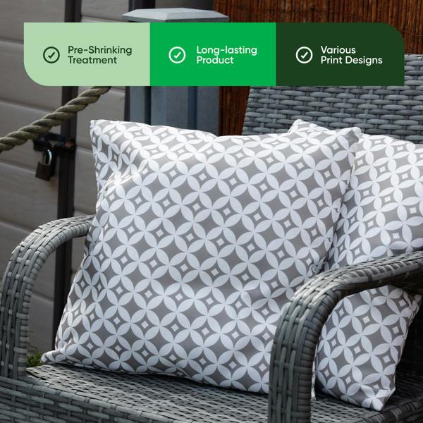 Gardenwize Pair of Outdoor Scatter Cushions – Diamond Design