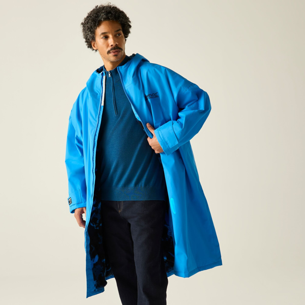 Regatta Unisex Adult Camo Waterproof Changing Robe - Sonic Blue