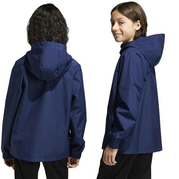 Adidas Junior Entrada 26 All Weather Rain Jacket Coat Navy JZ9103