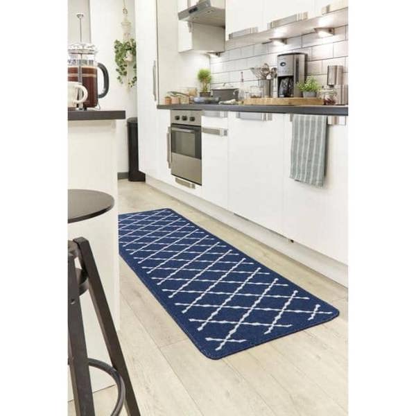 The Rugs Durable Washable Mats & Runners with Diamond Design