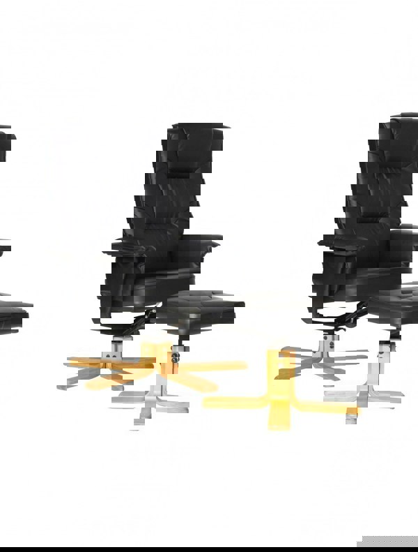 Dorel Home Drake recliner + footstool in black