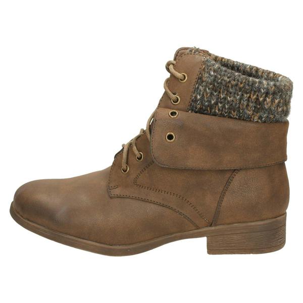 Spot On Ladies Spot On Mid Heel Lace Up Ankle Boots