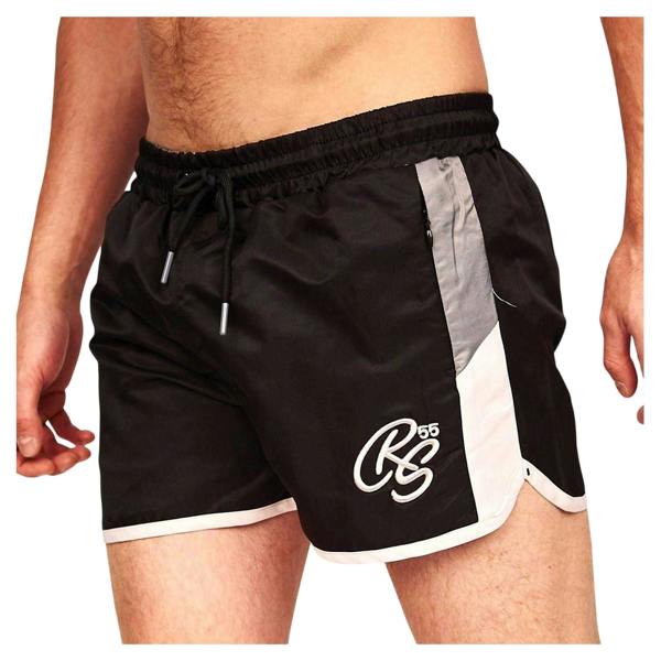 Crosshatch Mens Barli Swim Shorts - Black - 