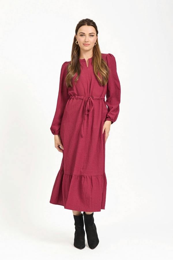 Textured Flared Midi Dress