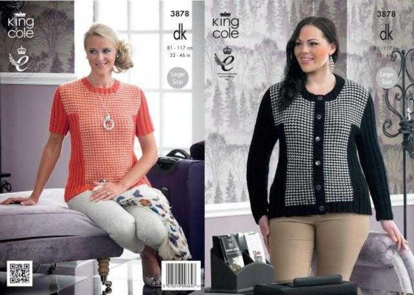 King Cole Merino Knitting Pattern 3878, Jackets, Sweaters for Women, 32 - 46 Inches - Advanced