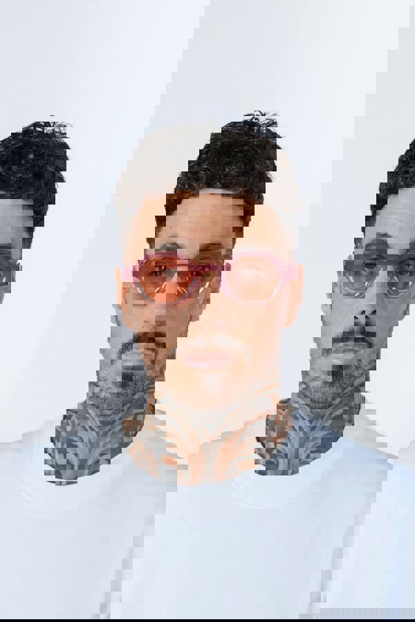 SVNX Round Hexagon Sunglasses in Pink