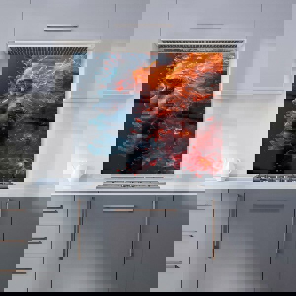 Warren Reed - Designer Fiery Mindscape: Portrait In Flames Kitchen Splashback