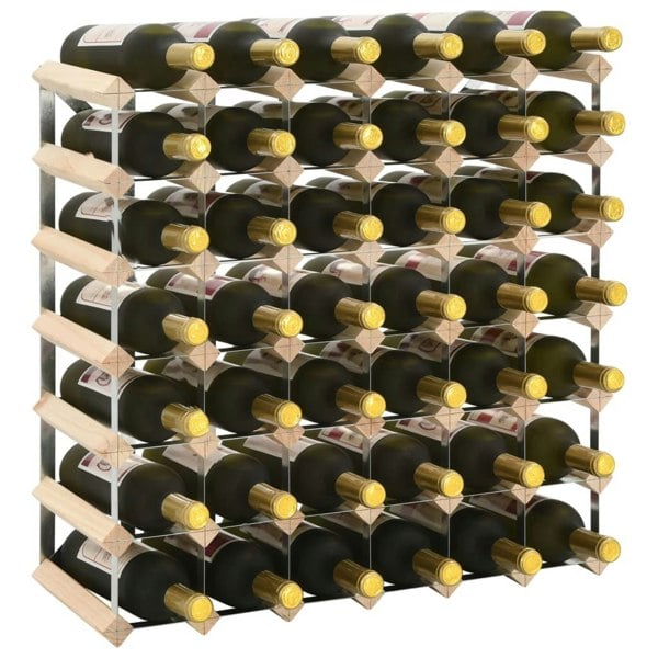Berkfield Wine Rack for 42 Bottles Solid Pinewood