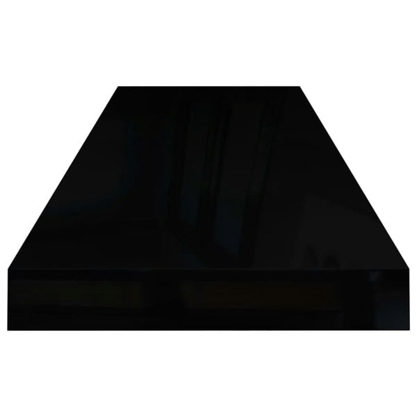 Berkfield Floating Wall Shelf High Gloss Black 80x23.5x3.8 cm MDF