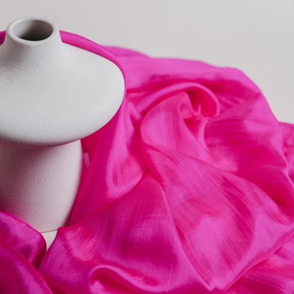 Hot Pink Silk Scarf – Hand-Dyed Mulberry Silk, Party Wrap & Gift for Her