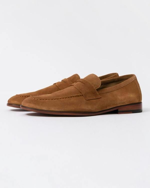 Oliver Sweeney Keyworth Suede Mens Loafers - Whiskey - CHO - Designer Mens Shoes