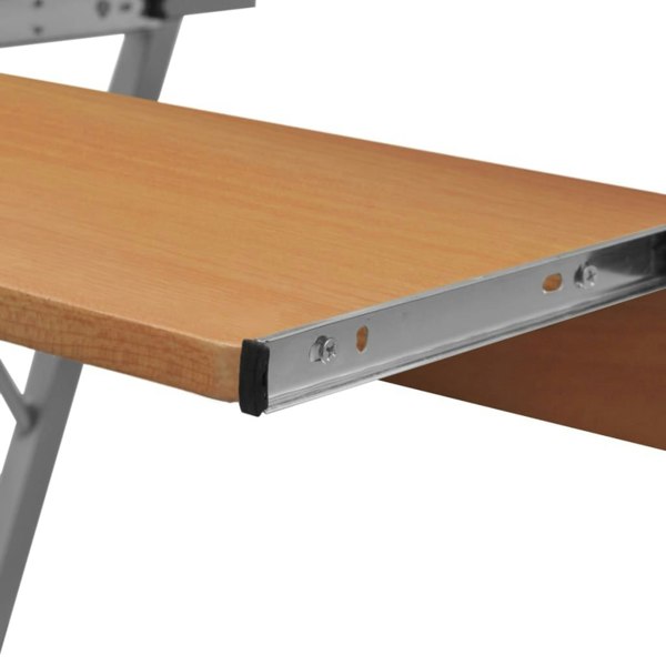 Berkfield Compact Computer Desk with Pull-out Keyboard Tray Brown