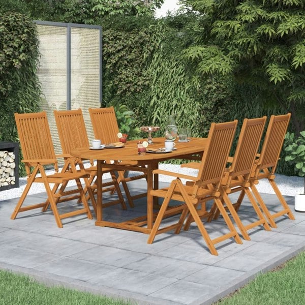 Berkfield 7 Piece Outdoor Dining Set Solid Acacia Wood