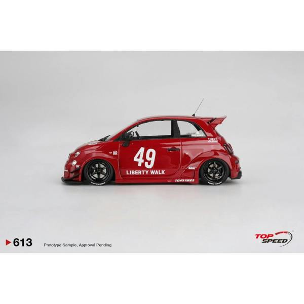 MCSlots Abarth LB-Works X Abas Works 595 Red 1:18 Scale Topspeed TS0613