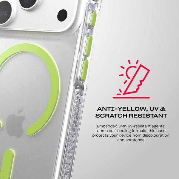 Tech21 Evo Crystal Case with MagSafe for iPhone 17/18 Pro 6.3" Clear Neo Green - T21- 11646