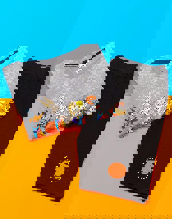 Space Jam Womens Grey Short Sleeve Cycling Short Pyjama Set