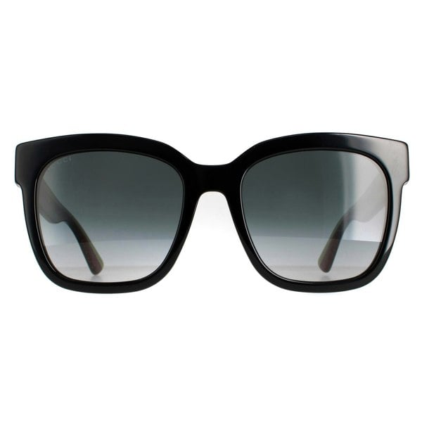 Gucci Sunglasses GG0034SN 002 Black With Green and Red Glitter Grey Gradient