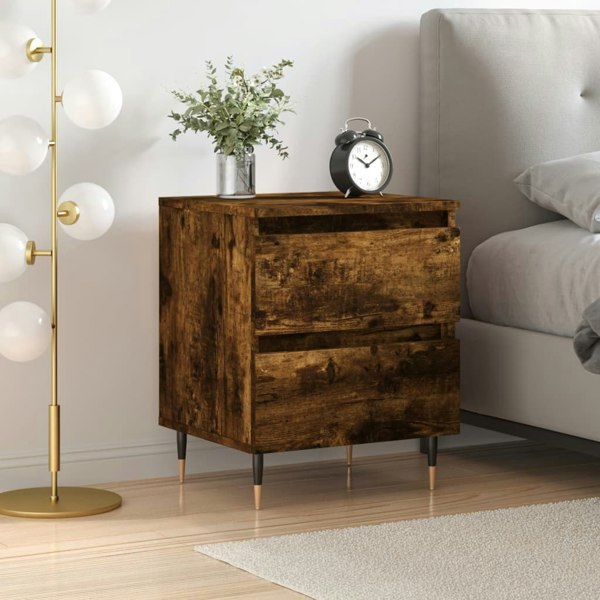 Berkfield Bedside Cabinet Smoked Oak 40x35x50 cm Engineered Wood