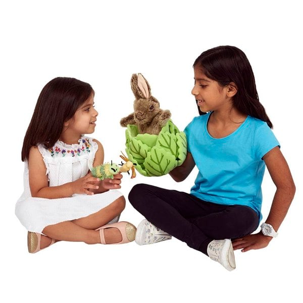 The Puppet Company Rabbit in a Lettuce - with 3 Mini Beasts - Hide-Aways