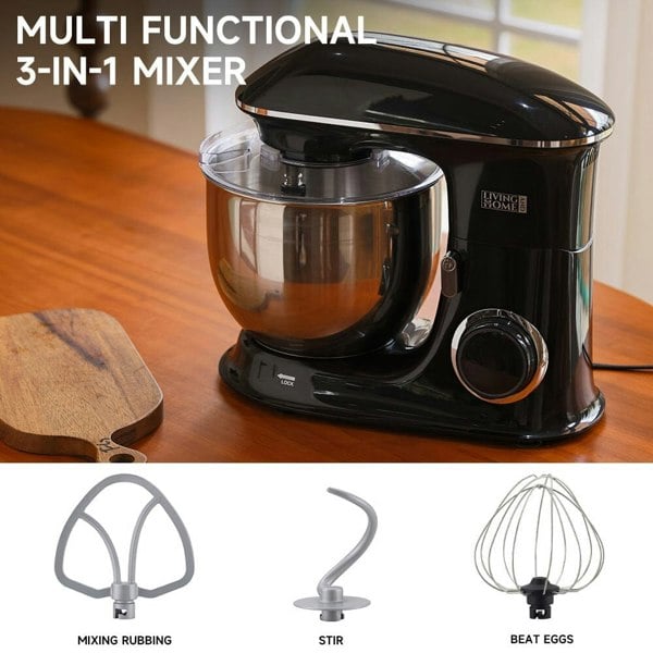 7-Quart Black Household Stand Mixer Kitchen Appliances Living and Home