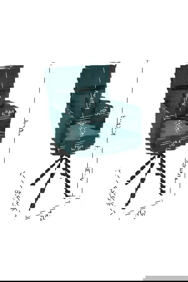 Living and Home Modern Green Upholstered Swivel Armchair with Black Legs