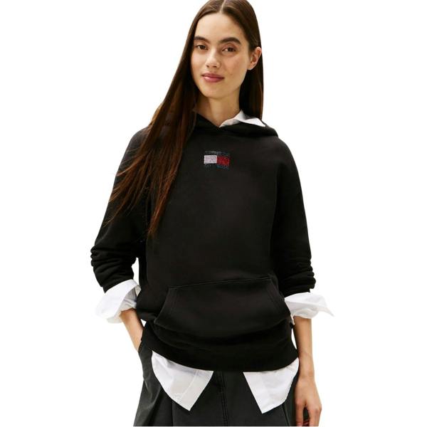 Tommy Jeans Womens/Ladies Cotton Regular Hoodie - Black - 