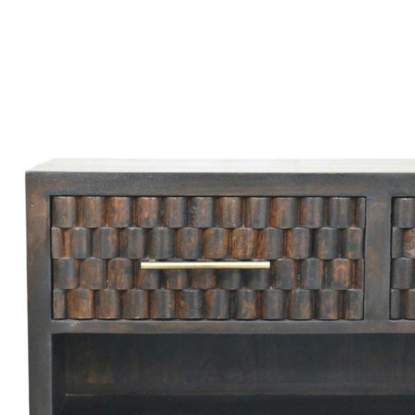 Artisan Furniture Solid Wood Cadiz Carved Shoe Storage Bench