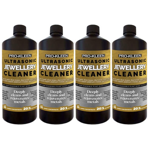 ProKleen Pro-Kleen Ultrasonic Jewellery Cleaner Solution 4 Litre Concentrated Fluid For Ultrasonic Machines - Removes Oils, Scale, Dirt