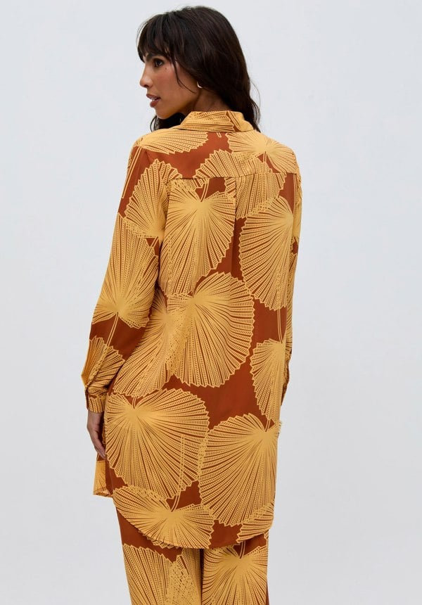 Clyde Button Down Sunshine Print Shirt In Yellow
