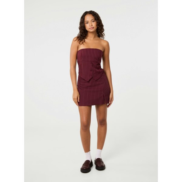 Pink Vanilla Pinstripe Skort Slit Front Skirt