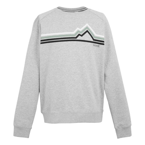 Regatta Mens Nithsdale Linear Mountain Crew Neck Sweatshirt - Grey Marl