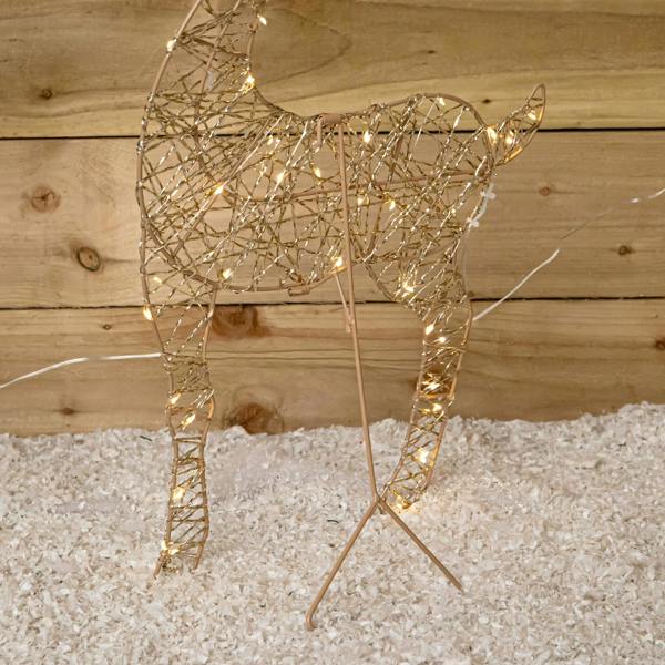 Samuel Alexander 1m Light up Gold Twist Christmas Reindeer Family Set with 310 Warm White LEDs