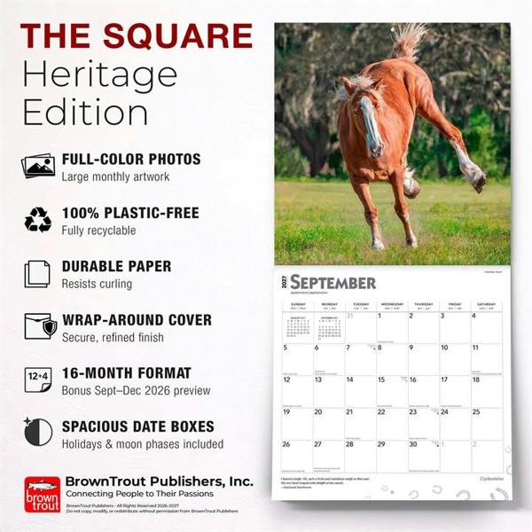 Clydesdales Calendar 2027, Wall Calendars, Month To View, Animals, Gift