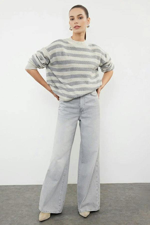WOVCOR Striped Knit Sweater