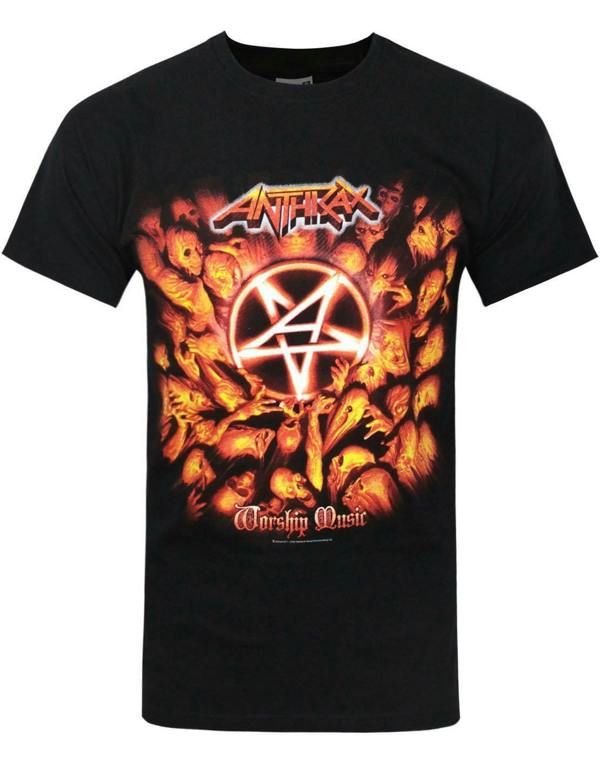 Anthrax Mens Black Album Artwork Short Sleeved T-Shirt
