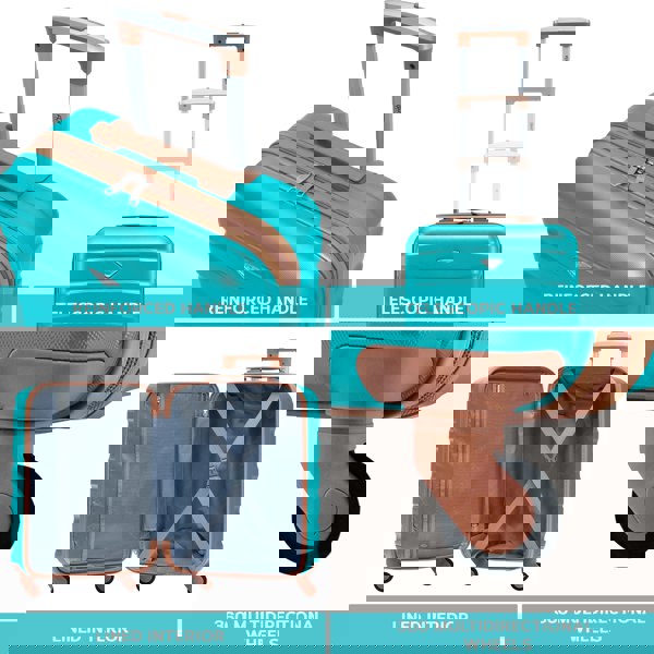 Flight Knight 55x40x20cm Cabin Carry On Luggage with Medium Case and Large Size Check-in Hold Suitcase