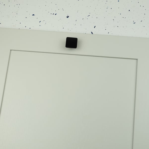 Handle & Home Matt Black Small Square Kitchen Cabinet Knob