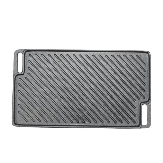 Havendro 46cm Griddle Plate Cast Iron Reversible BBQ Skillet Fry Pan Grill Double Sided