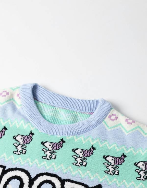 Peanuts Womens Blue Snoopy Christmas Jumper
