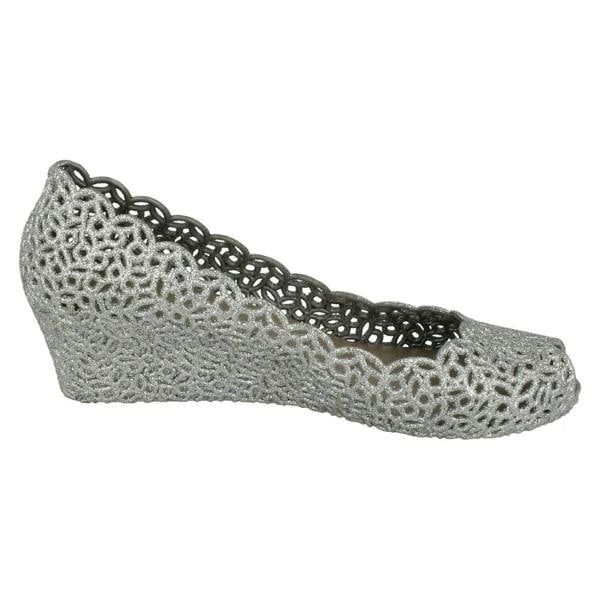 Savannah Ladies Savannah Slip On Open Toe Ballerina Style Wedge Shoes