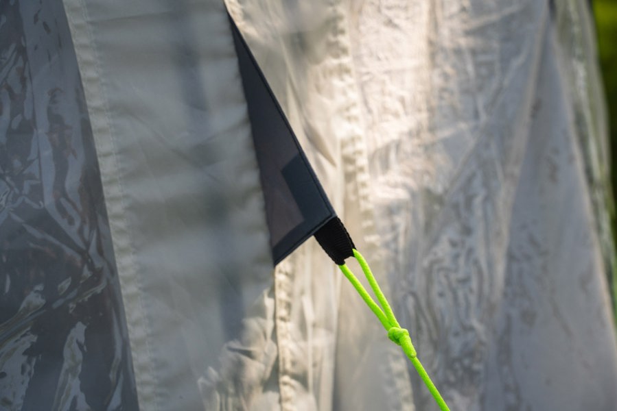 A guy rope attachment on the Loopo Breeze® XL v2 Motorhome Awning by OLPRO